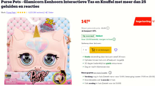 Purse Pets - Glamicorn Eenhoorn Interactieve Tas en Knuffel voor €14,99 bij Bol.com