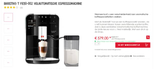 Melitta Barista T F83/0-002 volautomatische espressomachine voor €579 bij Melitta