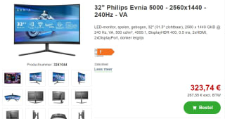 Philips Evnia 32M2C5500W/00 TV voor €323,74 bij Proshop