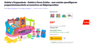Gabby's Poppenhuis - Gabby's Feest Zolder voor €29,99 bij Bol