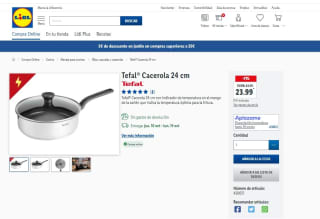 Cacerola 24 cm marca Tefal® por 23,99€