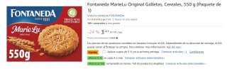 5 Paquetes de Galletas Fontaneda MarieLu Original con un 66% de Cereales 550g por 10.84€