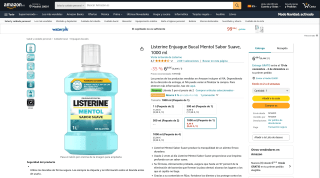 Listerine Enjuague Bucal tres unidades 1000 ml por 11,60€