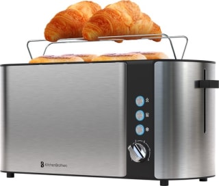 KitchenBrothers Broodrooster - Toaster - 6 Warmteniveaus - 2 Extra Lange Sleuven voor €44,99 bij Bol