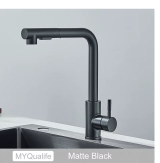 Grifo negro extraíble para fregadero de cocina rociador de corriente de dos modelos boquilla de acero inoxidable por solo 18,29€