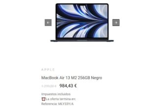 Apple MacBook Air 13 M2 256GB por 984.43€