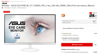 Monitor Asus VZ279HE-W 27" LED IPS FullHD por 129€