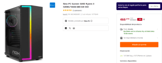 Ordenador Neo-PC Gamer AMD Ryzen 3 3200G/16GB/480 GB SSD por 466.21€