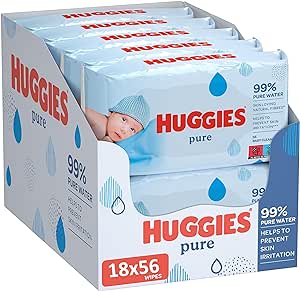 Huggies billendoekjes - Pure 99% water - 18 x 56 stuks 1008 doekjes - voor €15,49