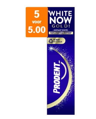 Prodent White Now Gold 5 tubes voor €5 bij AH
