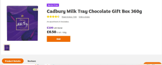 Cadbury Milk Tray Chocolate Gift Box for only £3