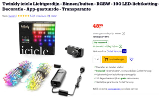 Twinkly Icicle RGBW lichtgordijn voor €48,55 via Bol