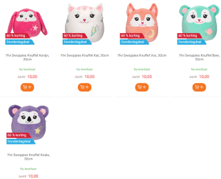 Ylvi Swoppies Knuffels voor €10 bij Lobbes
