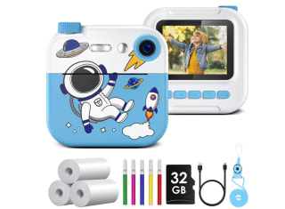 Camara GREENKINDER Fotos Instantánea Infantil 2.4" HD con Tarjeta SD 32GB Papel de Impresión y Lápices de Colores a solo 24,99€