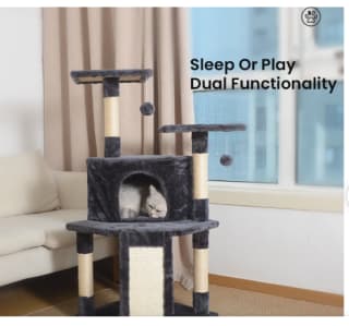 Kattenkrabpaal met bed en trapje voor €28,89 bij Ochama