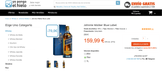 Johnnie Walker Blue Label Whisky Escocés Estuchado 40% Vol 70cl por solo 159,99€