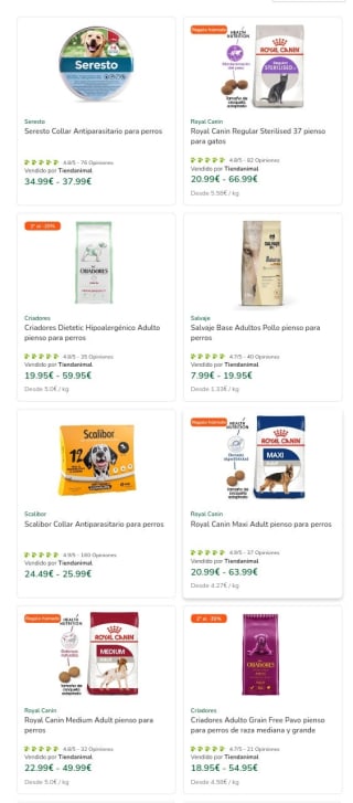 2 Cupones desde Tiendanimal .