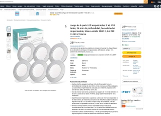 Pack 6 Focos LED Empotrables 26 mm 3000K blanco por solo 13,49€