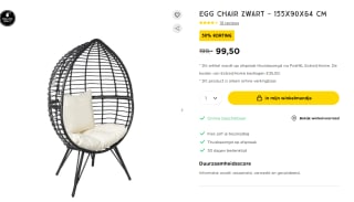 Egg Chair voor €99,50 bij Xenos