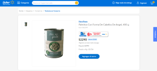 Palmitos Con Forma De Cabellos De Angel, 400 G por $2.290