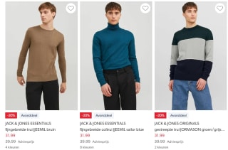 20% korting op geselecteerde heren items bij Wehkamp