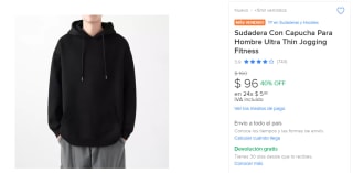Sudadera con Capucha Ultra Thin Jogging Fitness por $96 en Mercado Libre