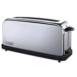 Russell Hobbs Tostadora Victory - 1 Ranura Larga y Ancha, Tostador para 2 Rebanadas, Bandeja Recogemigas, Calientapanecillos, Función Cancelar y Descongelar, Acero Inoxidable por 18.99€