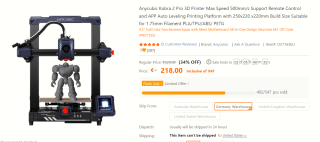 Anycubic Kobra 2 Pro 3D-printer met dual-core Cortex-A7 1,2 Ghz-processor voor €218 bij Tomtop