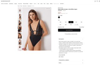 Body Womensecret Halter encaje y microfibra negro por solo 19,99€