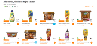 1+1 gratis op Alle Remia, Yildriz en Wijko sauzen bij de AH