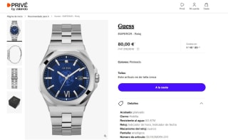 Reloj de cuarzo de acero y diamante marcxa Guess por 80€