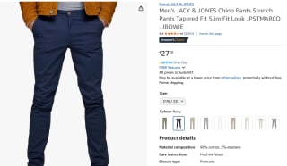 JACK & JONES Heren Chino Broek voor €27,10 bij Amazon