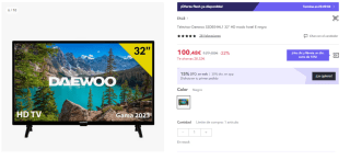 Televisor Daewoo 32DE04HL1 32" LED HD Ready por 85.48€
