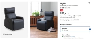 Fauteuil VEJEN zwart kunstleer voor €200 bij Jysk