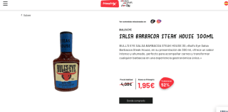Salsa BULL'S EYE BARBACOA STEAK HOUSE 300ml por 1,95€
