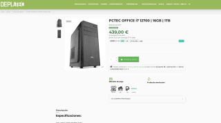 PCTEC i7 OFFICE 12700 16GB 1TB por 439€