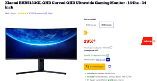Xiaomi Mi Curved Gaming Monitor 34" voor €295,39 bij Bol.com