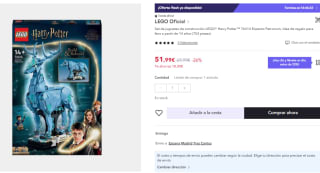 LEGO - Harry Potter - Set de construcción Expecto Patronum con figuras animales de ciervo y lobo de 754 Piezas por 36.99€