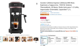 Cecotec Cafetera Express Cafelizzia 890 Rose por 75,90€