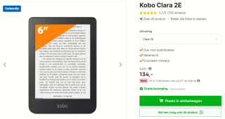Kobo Clara 2E - E-reader - 6 inch - 16GB - voor €134 bij Expert
