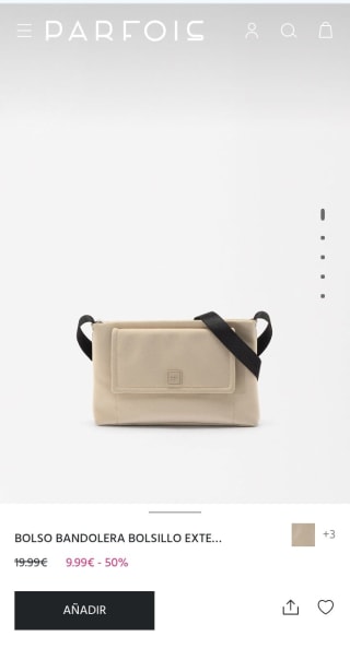 Bolso Bandolera con bolsillo exterior por 9,99€.