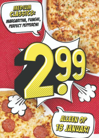 Domino's Pizza, medium classic voor 3,99 bij afhalen