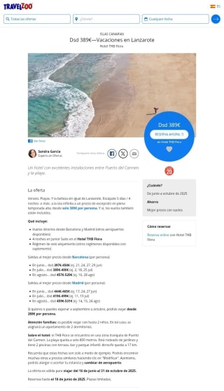 Vacaciones en Lanzarote 5 dias con Vuelos desde 389€