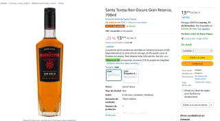 2 Unidades Santa Teresa Ron Oscuro Gran Reserva, 700ml por 21,98€