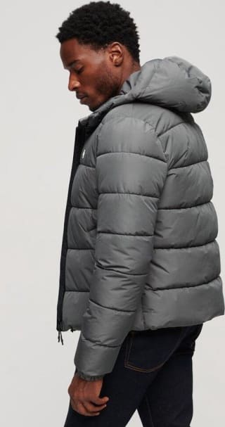 Superdry Hooded Sports Puffer Winterjas Dark Slate Grey - Maat 3Xl voor €67,19 bij Bol.com