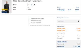 ANWB kortingscode voor 20% extra korting op Human Nature kleding en schoenen