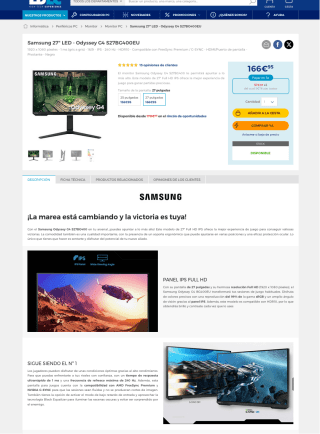 Samsung G4 full HD 240hz por solo 166,95€