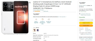 Realme GT3 5G 1TB por $9,099 en Amazon