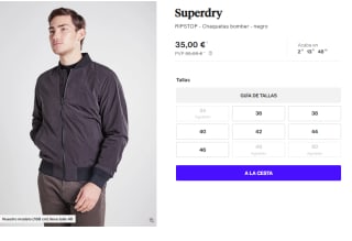 Superdry Chaqueta Bomber Ripstop por 35€
