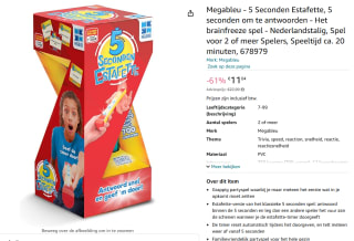 5 Seconden Estafette Spel voor €11,04 bij Amazon